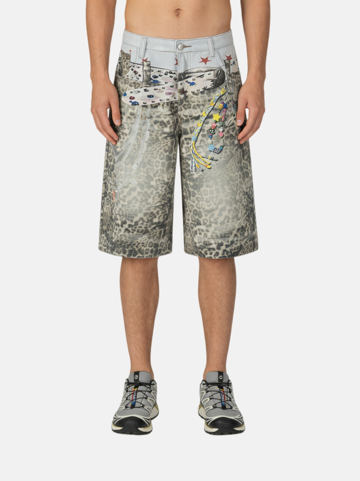 Haaura Leopard Longline Jorts