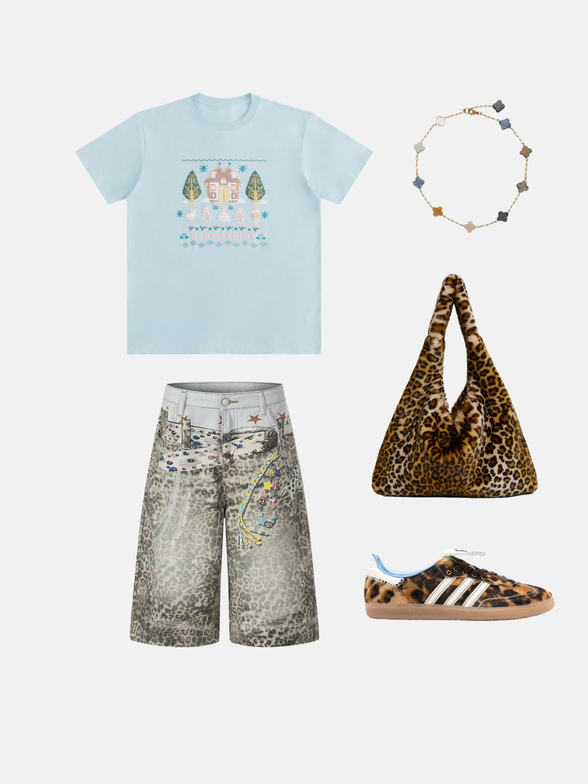 Haaura Leopard Longline Jorts