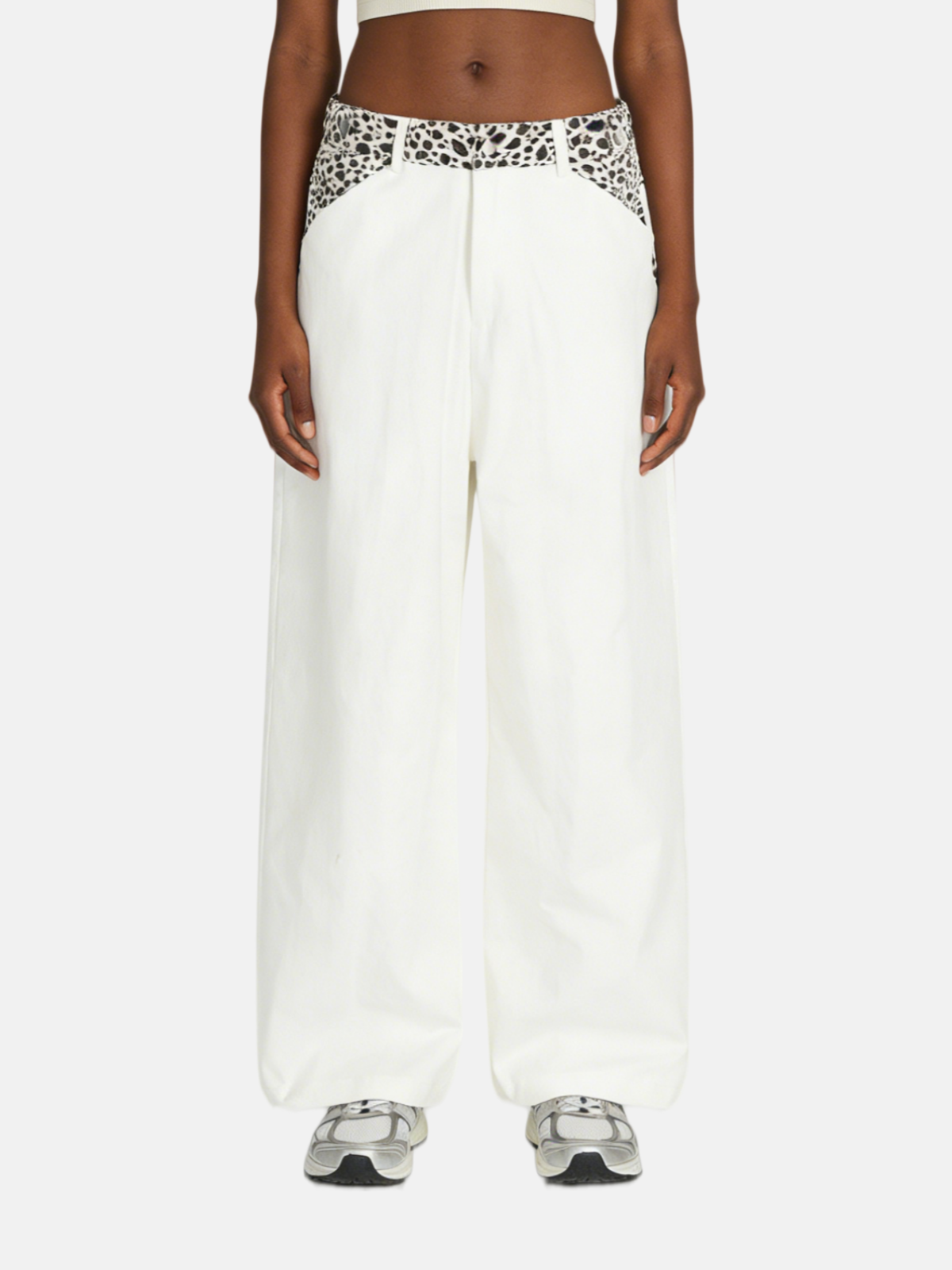 Haaura Leopard Panel Baggy Pants