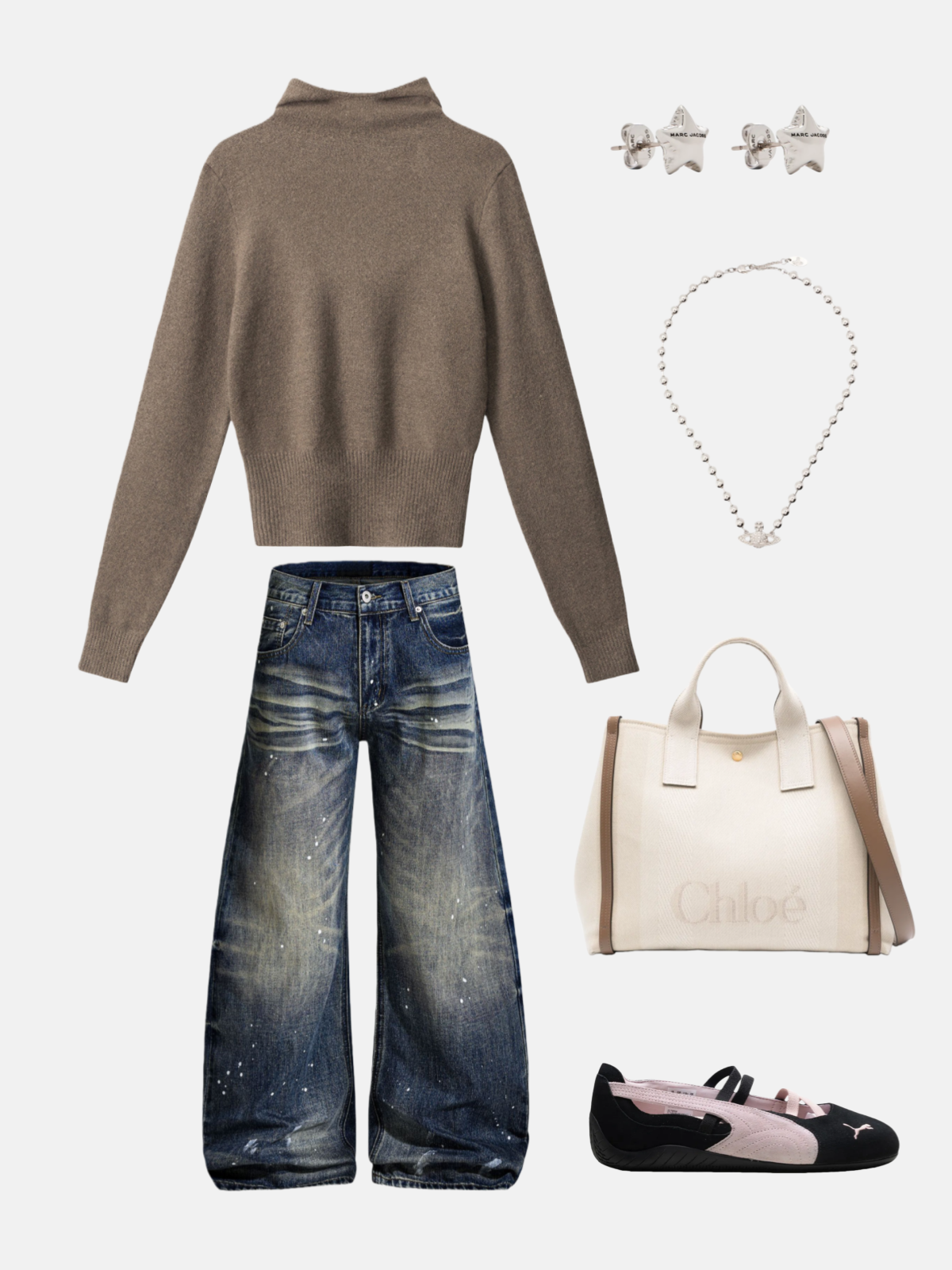 Haaura Mock Neck Knit Sweater