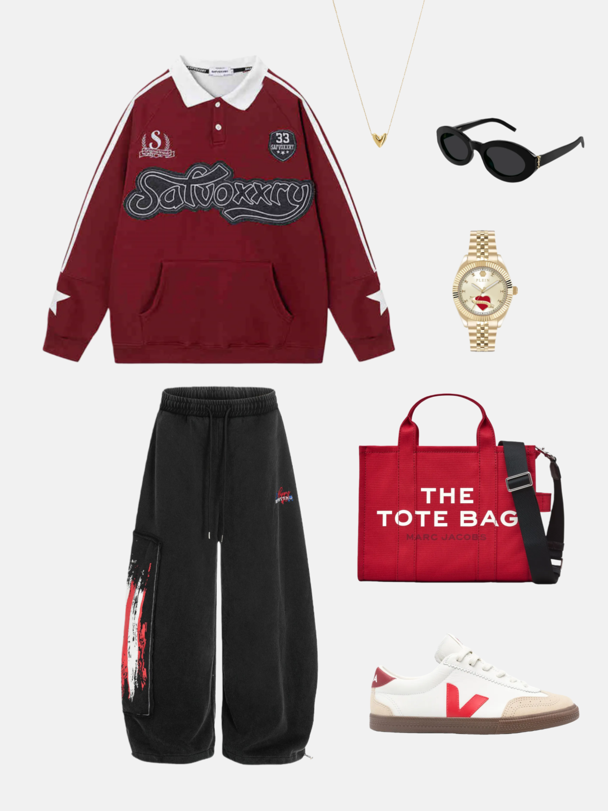 Haaura Patch & Badge Drawstring Super Baggy Sweatpants