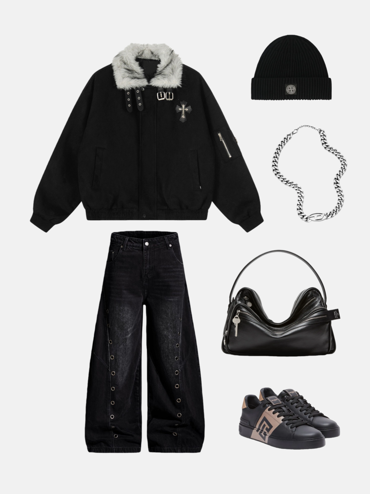 Haaura Plush Grommet Utility Hooded Jacket