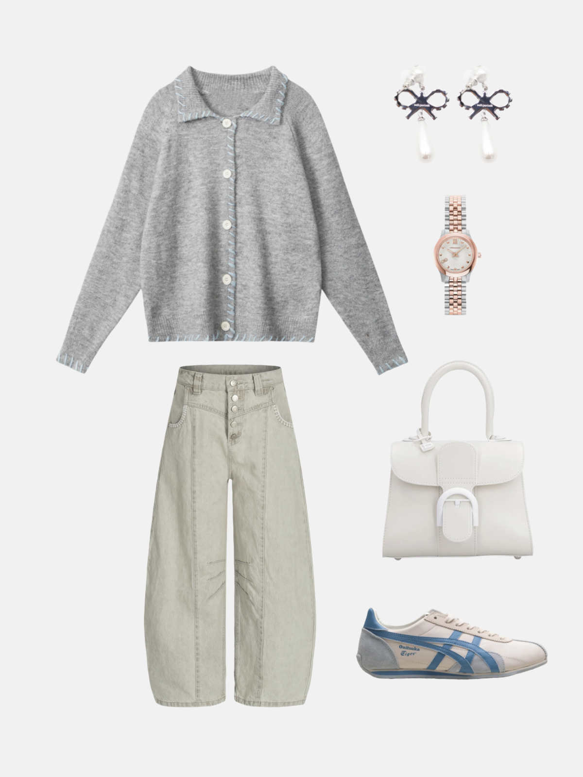 Haaura Polo Dot Knit Cardigan