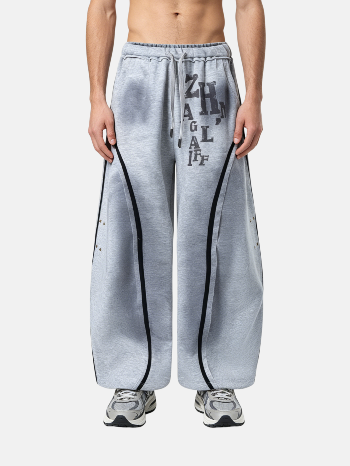Haaura Racing Stripe Baggy Barrel Sweatpants