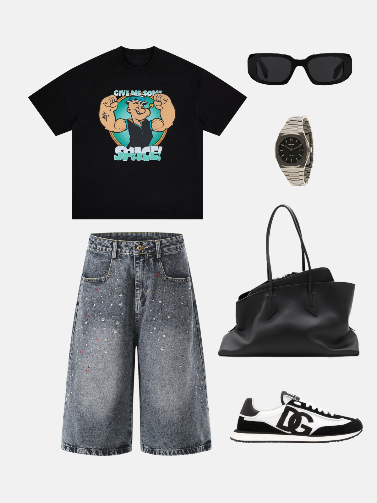 Haaura Rhinestone Longline Jorts