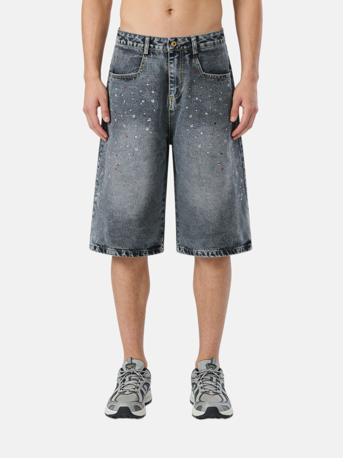 Haaura Rhinestone Longline Jorts