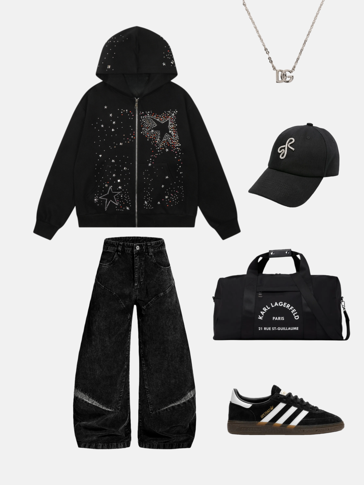 Haaura Rhinestone Star Hoodie