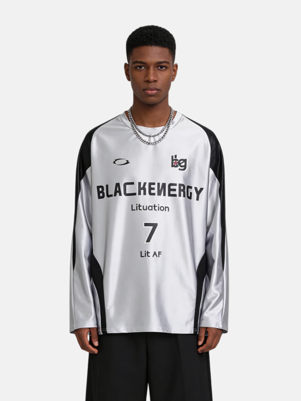 Haaura Silver Patchwork Sweatshirt