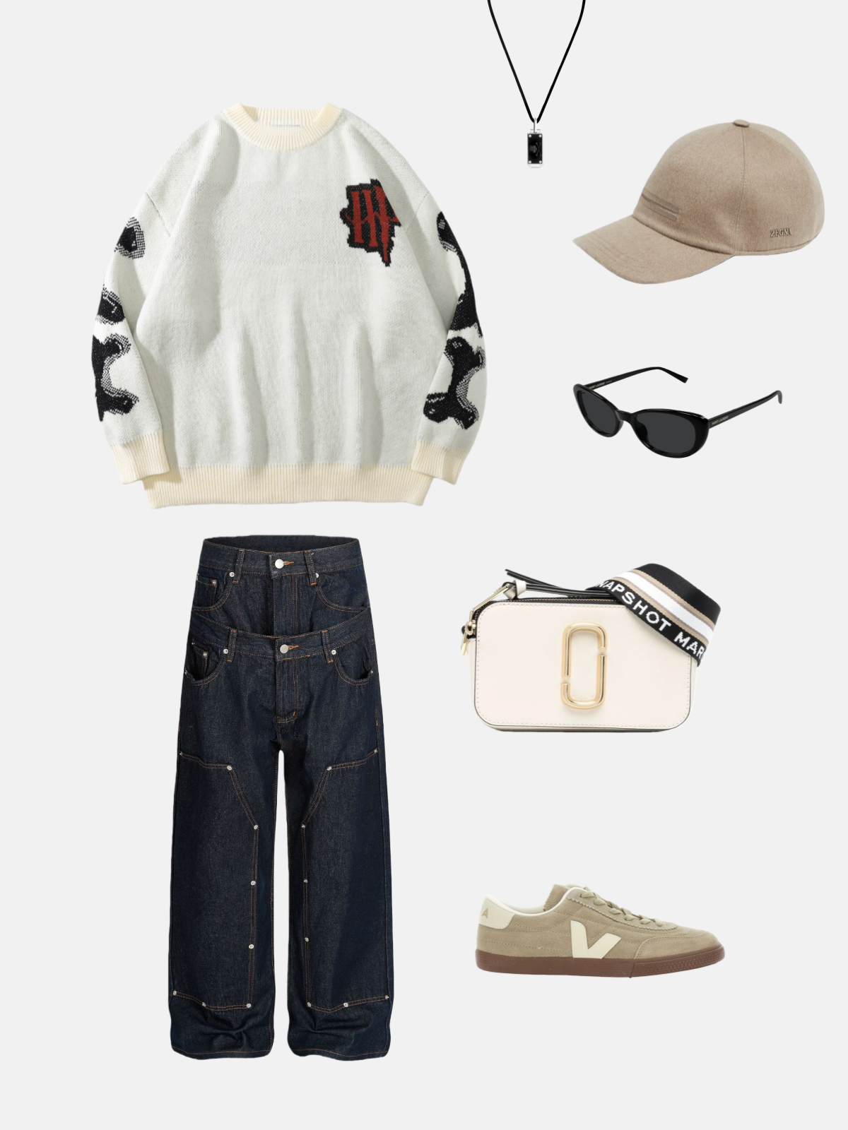 Haaura Skeleton Graphic Knit Sweater