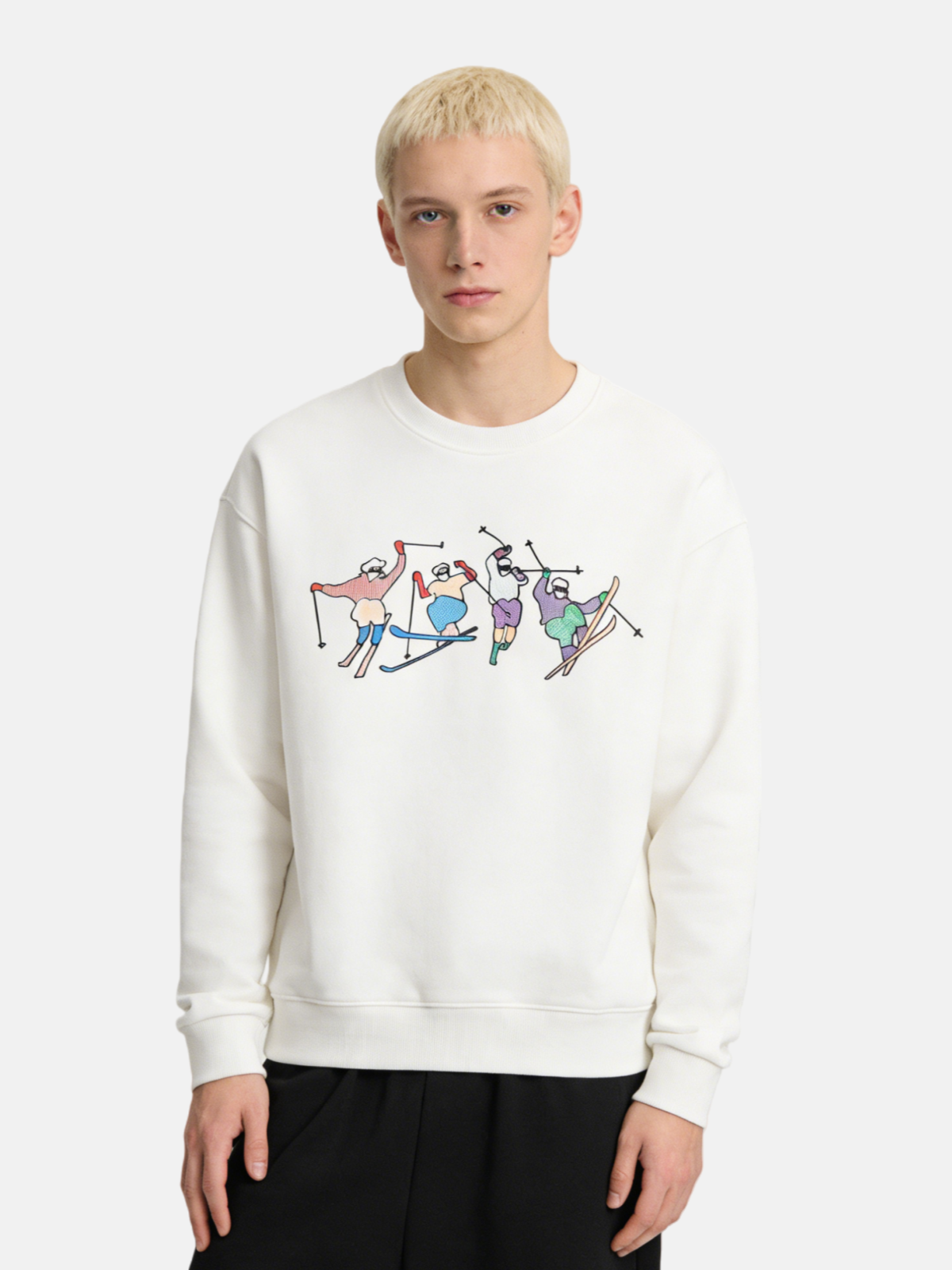 Haaura Skiers Graphic Crewneck Sweatshirt