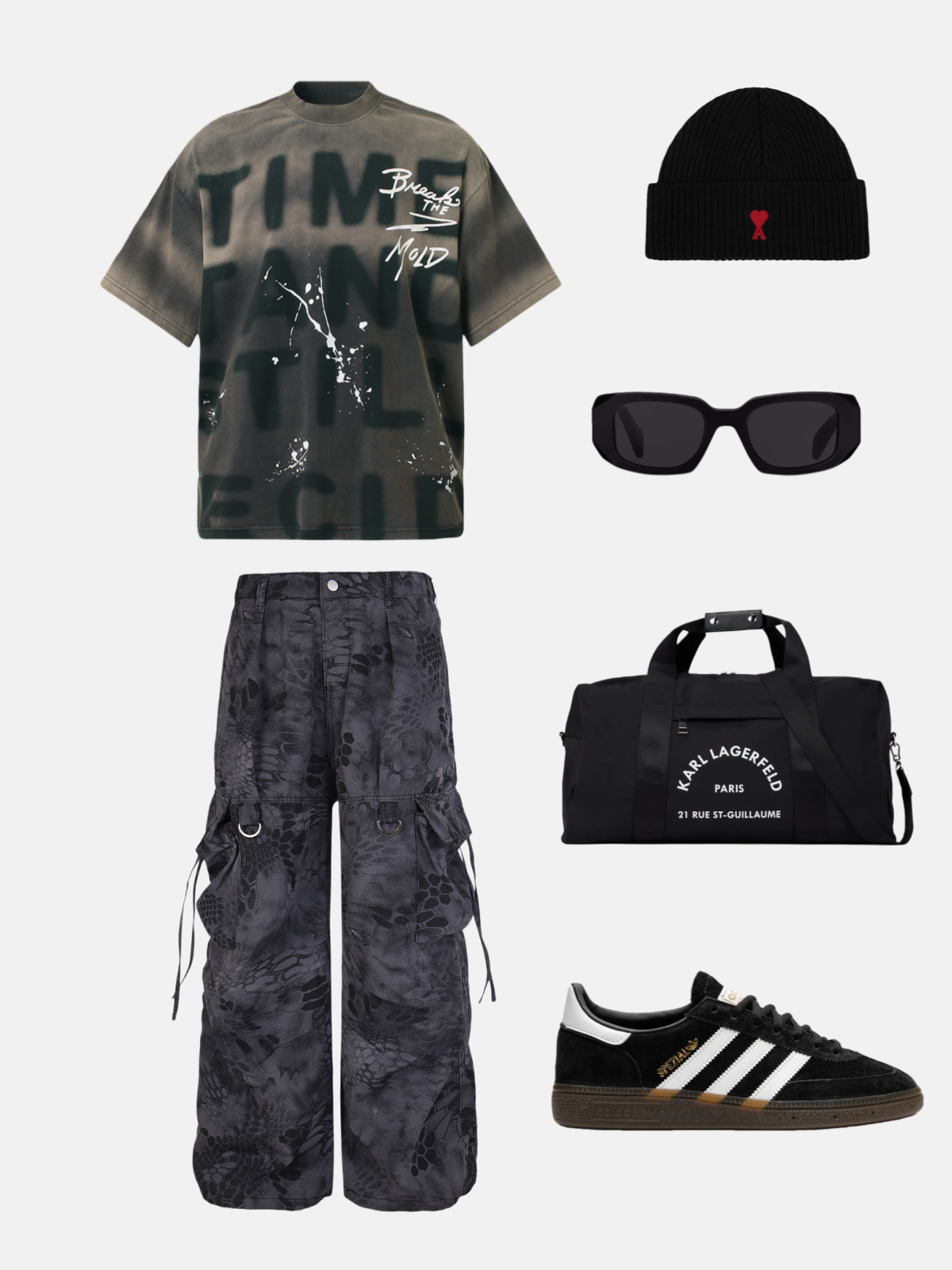 Haaura Snakeskin-Print Cargo Pants