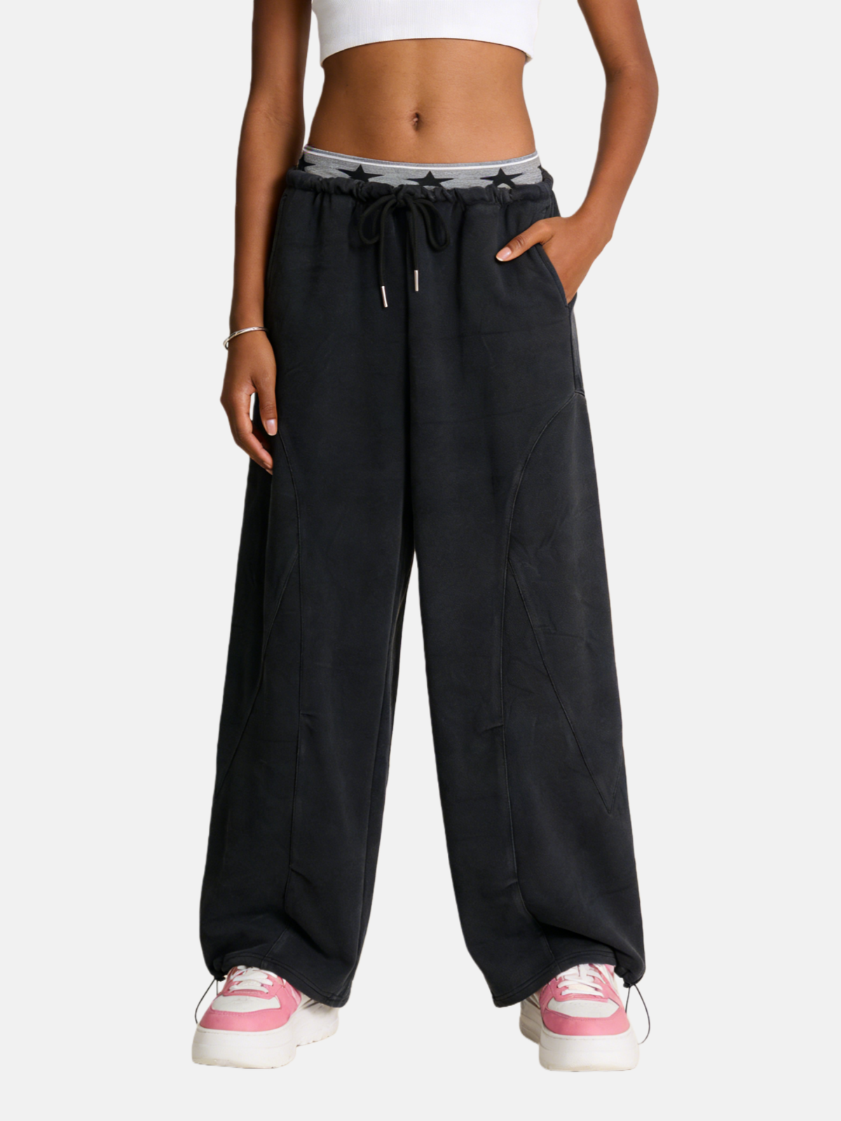 Haaura Star Double Waist Baggy Sweatpants
