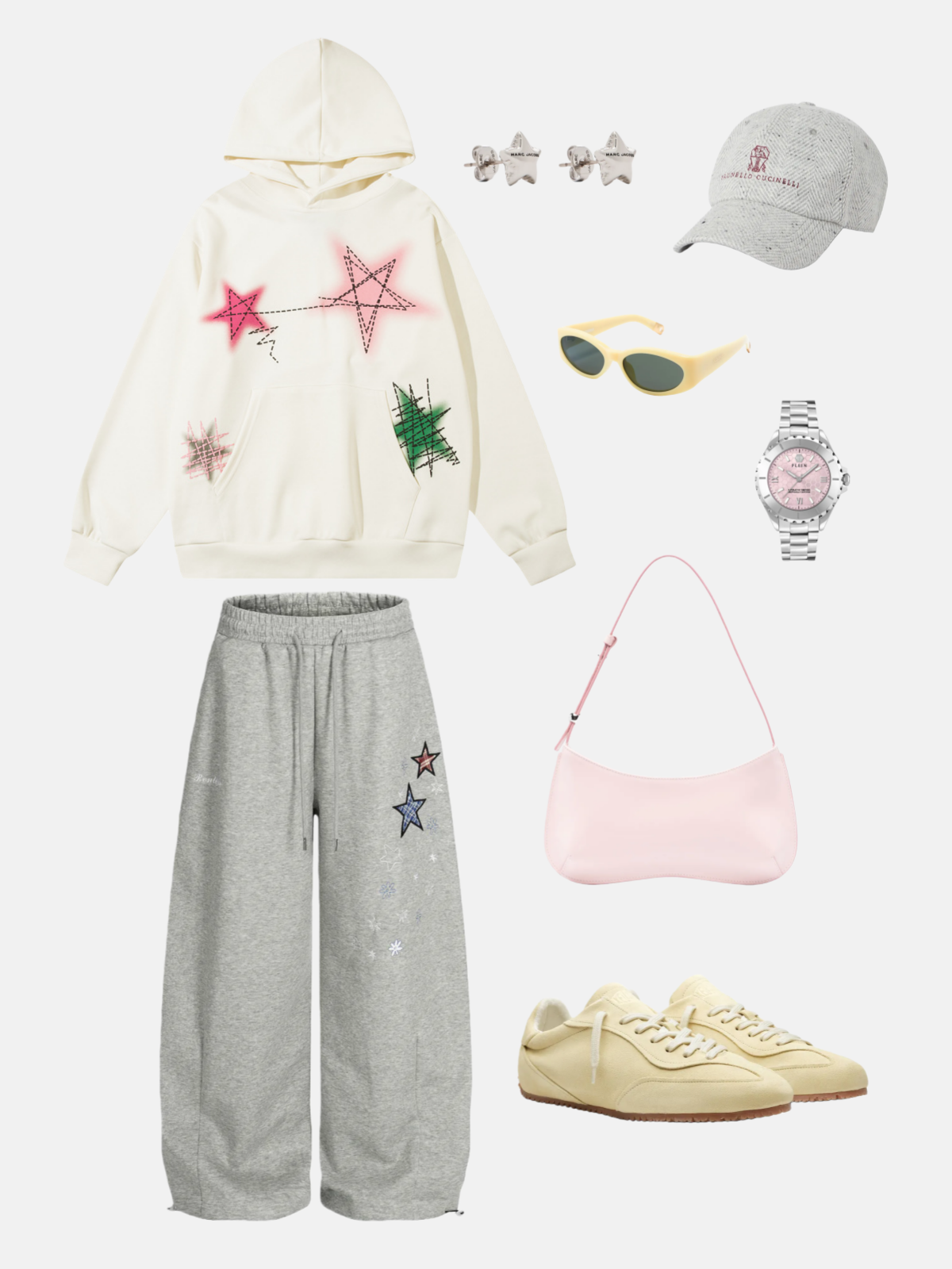 Haaura Star Floral Wide-Leg Joggers