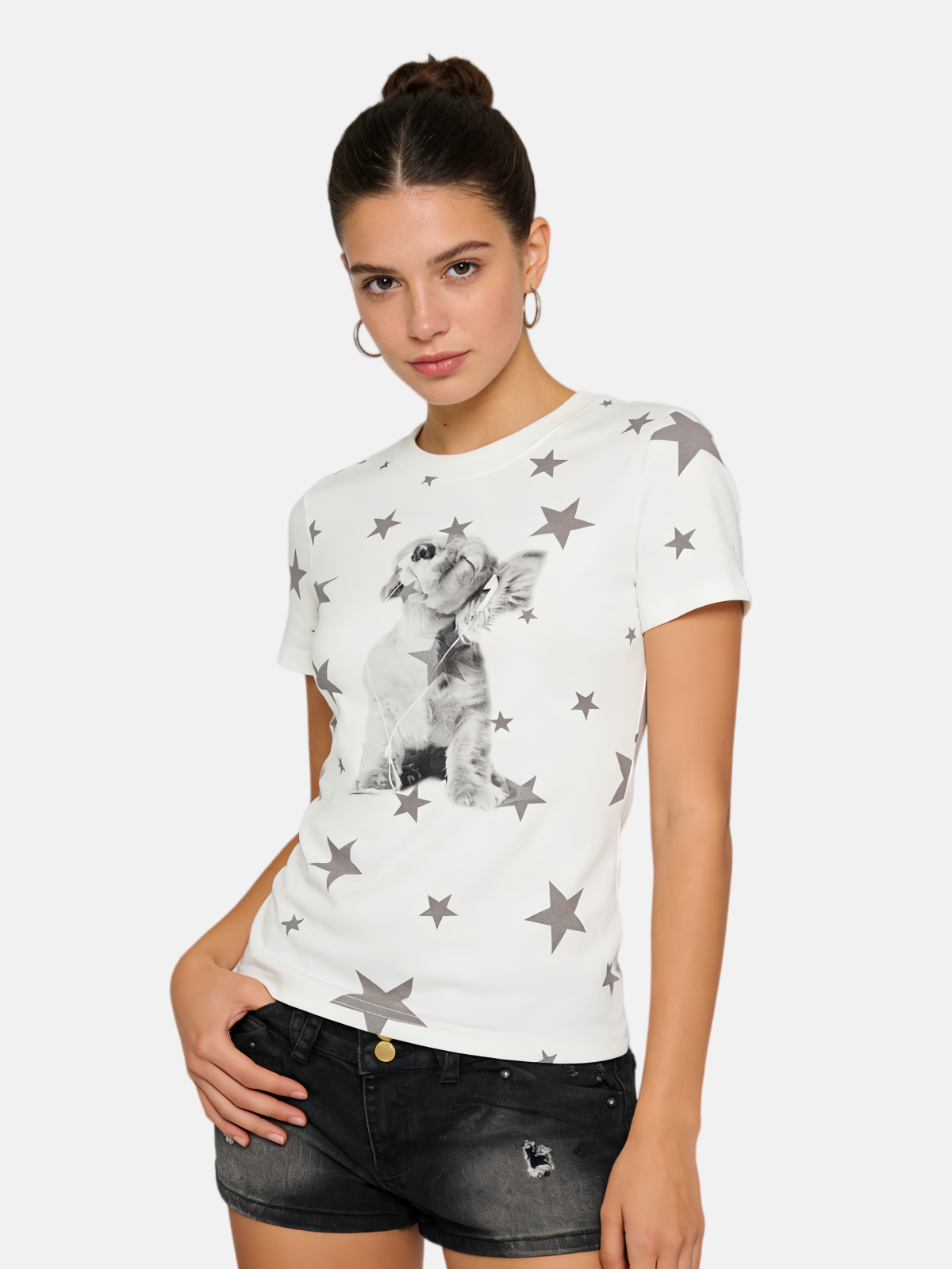 Haaura Starry Headphone Dog Graphic Tee
