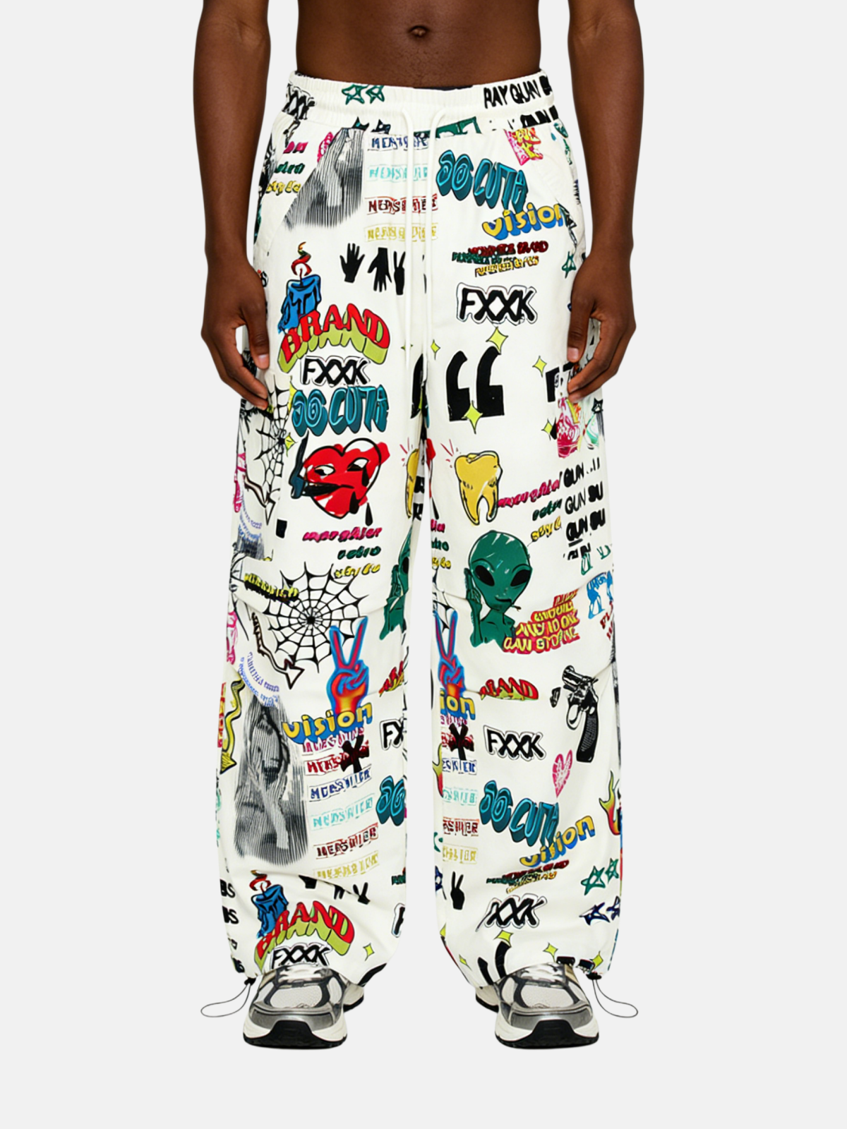 Haaura Street Statement All-Over Print Drawstring Trousers