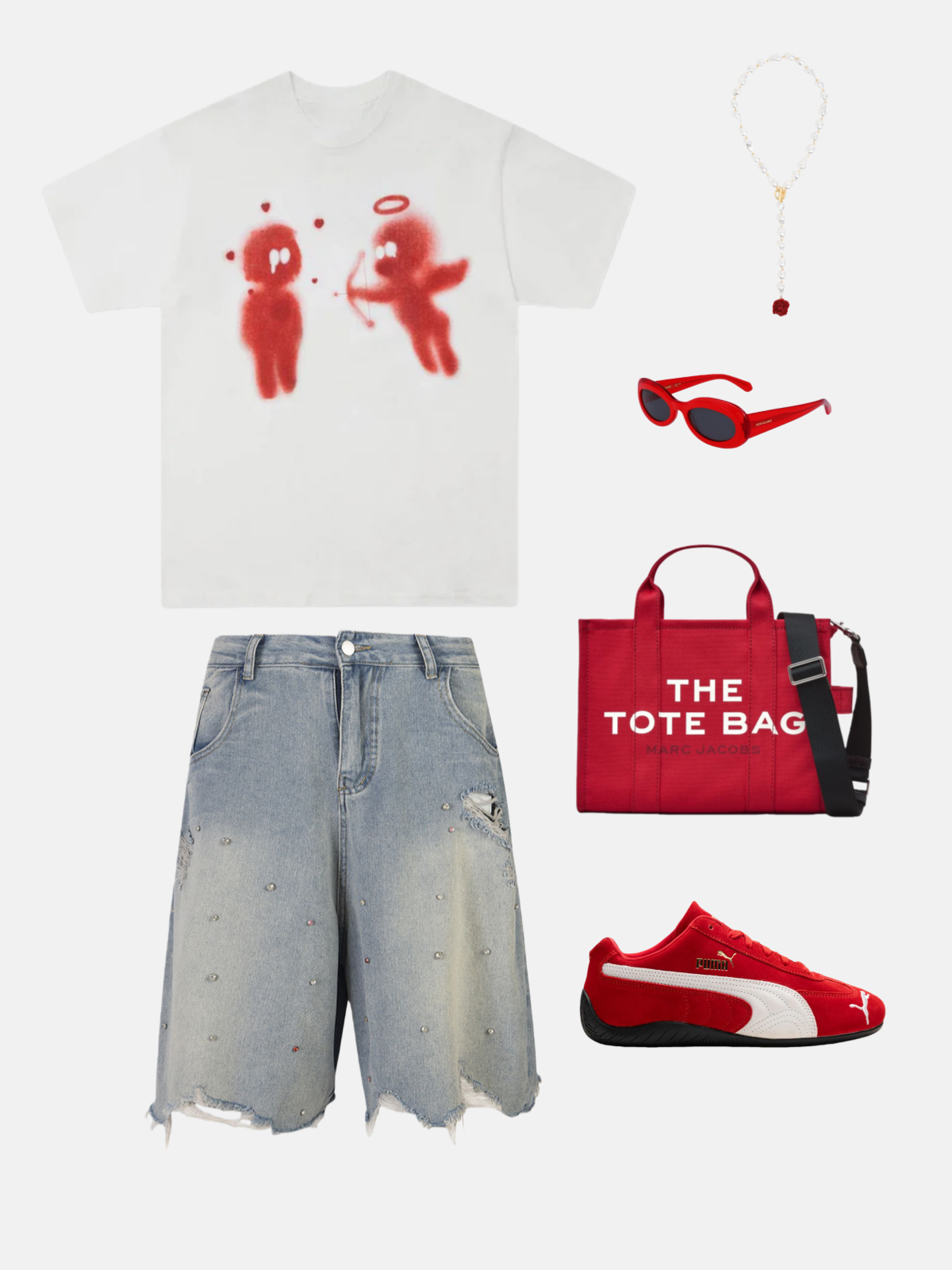 Haaura Studded Distressed Raw Hem Jorts