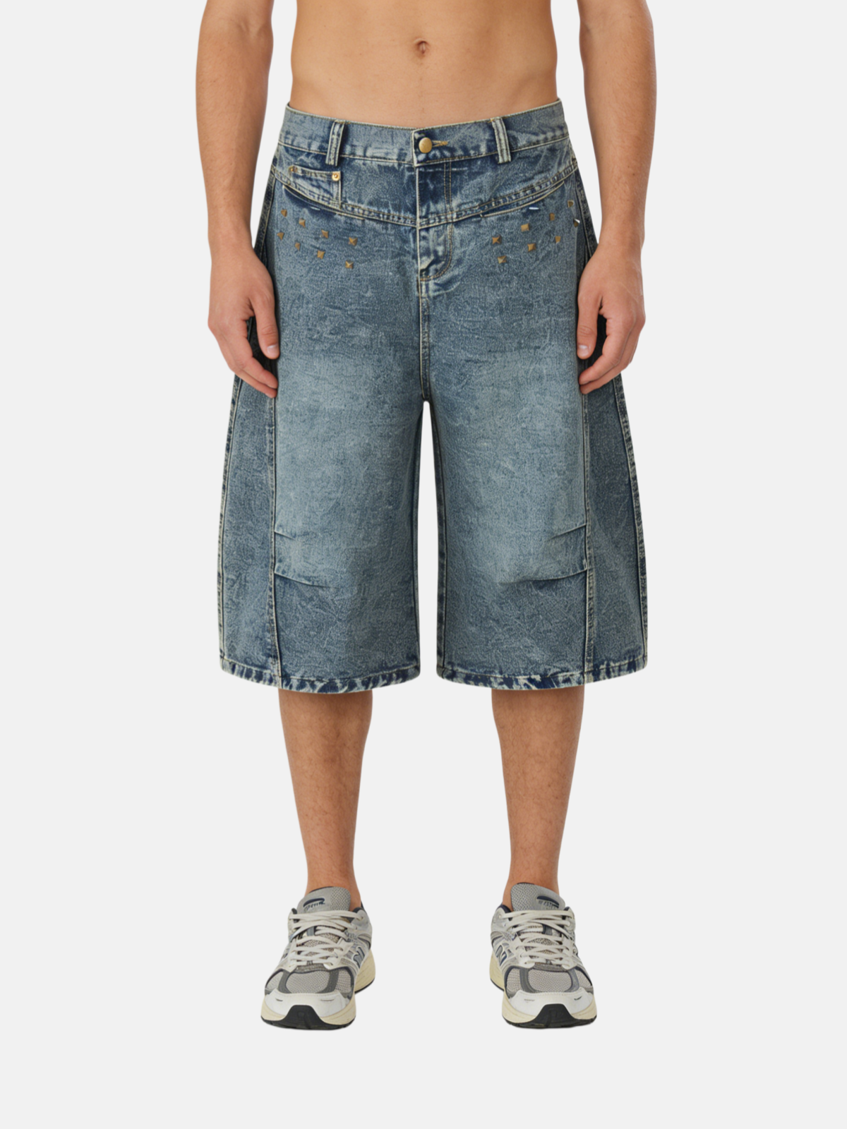 Haaura Studded Panel Longline Jorts