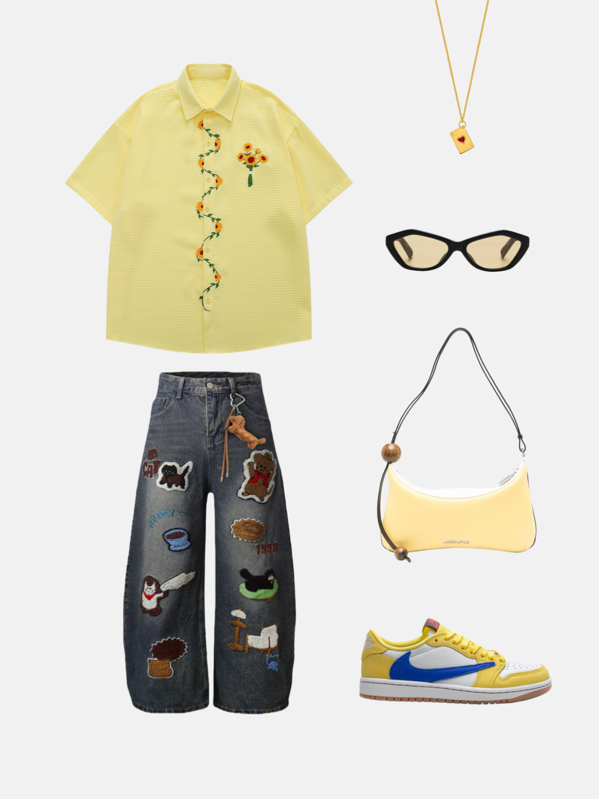 Haaura Sunflower Embroidered Shirt