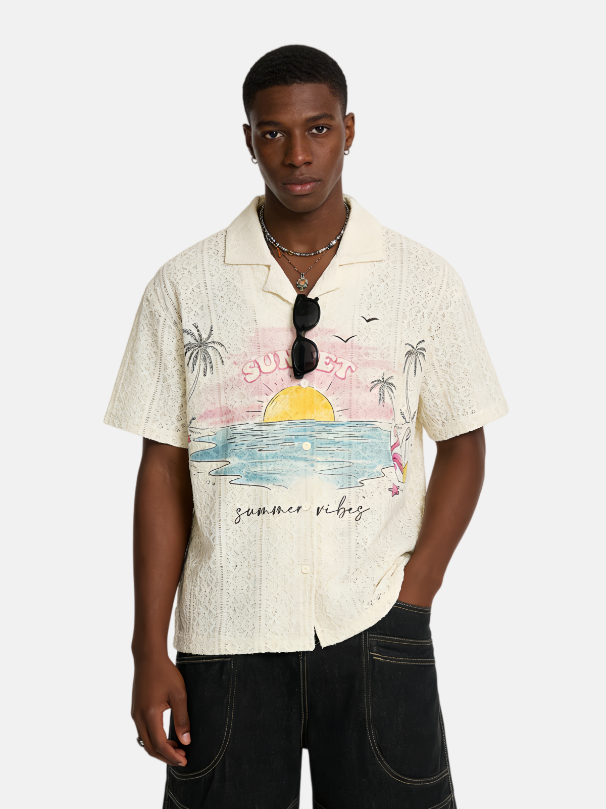 Haaura Sunset Beach Print Shirt