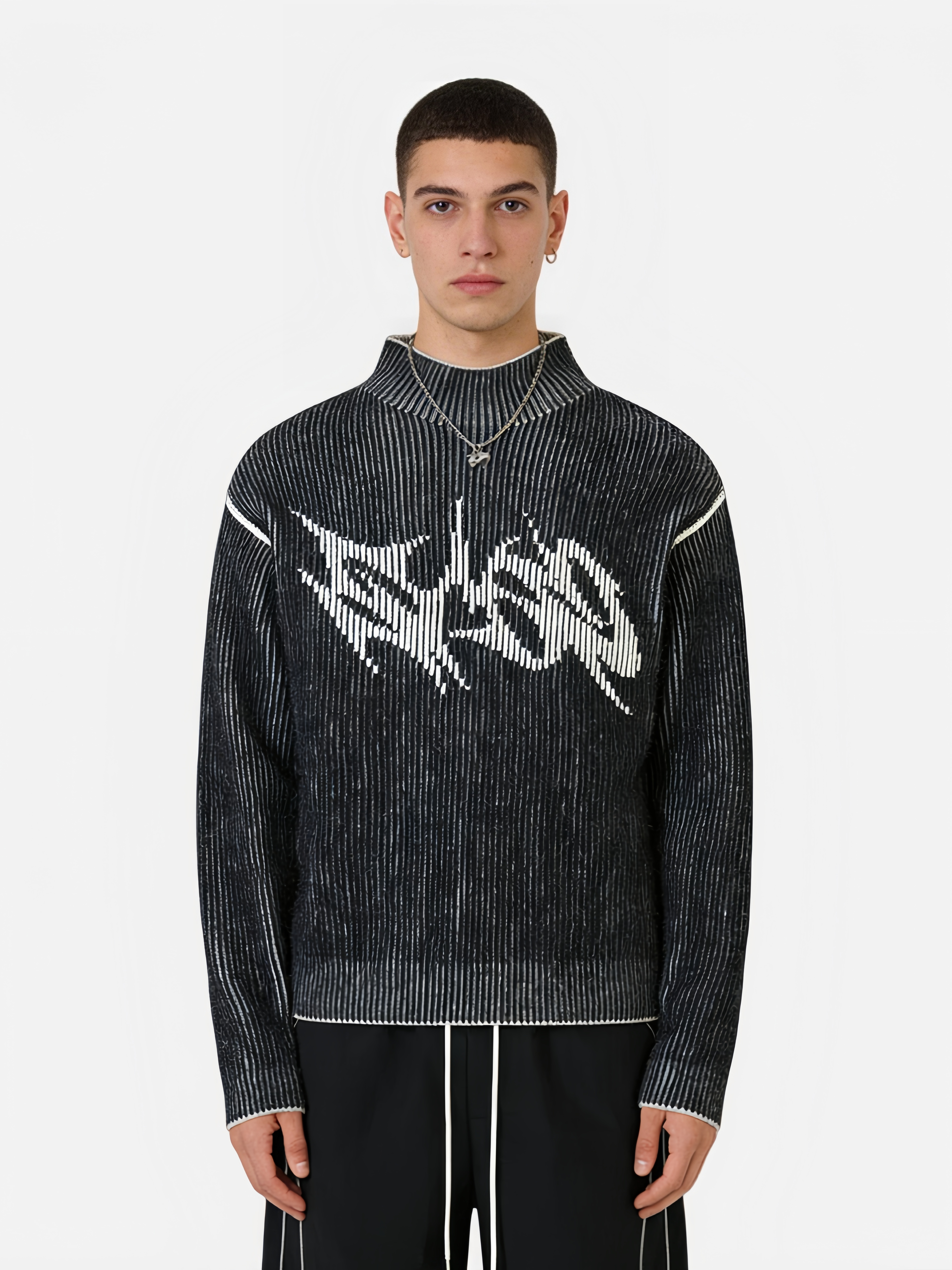 Haaura Symbol-Intarsia Turtleneck Sweater