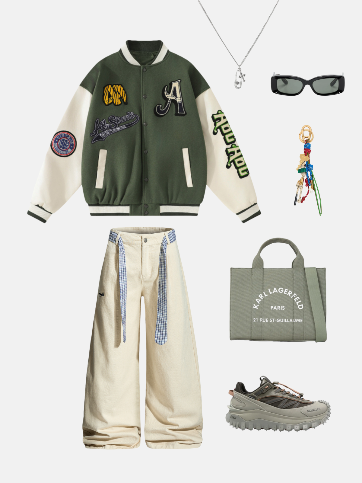 Haaura Towel Embroidery Badge Varsity Jacket