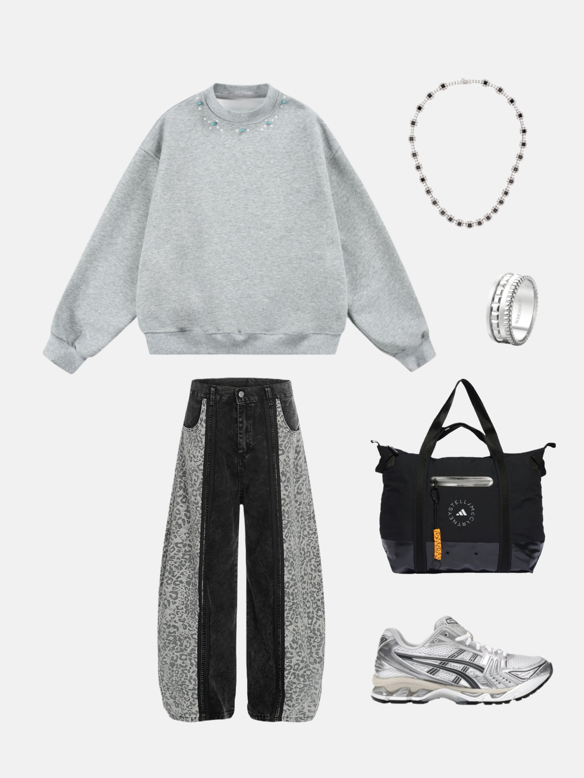 Haaura Turquoise Stud Collar Sweatshirt