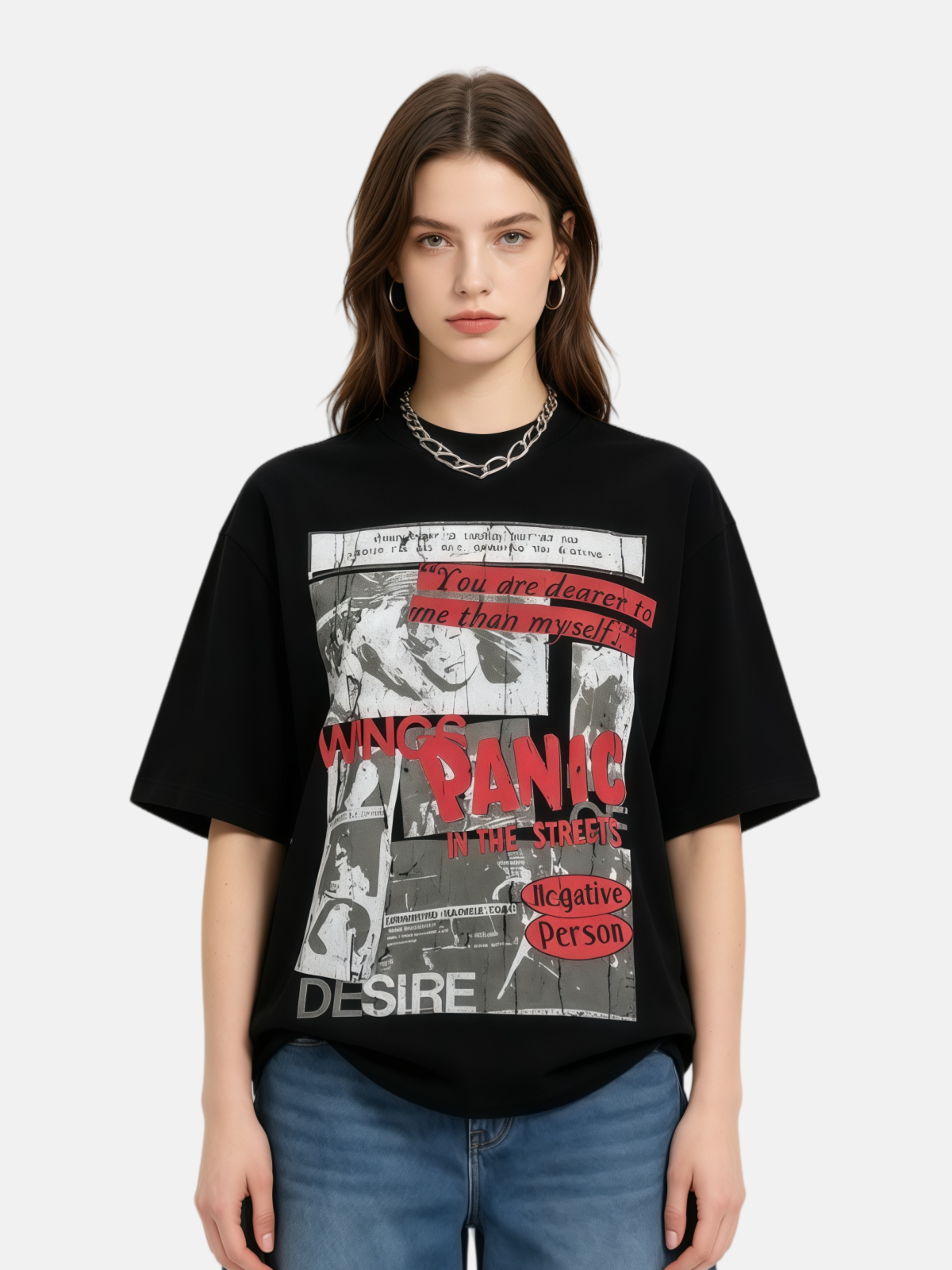 Haaura Vintage Collage Typography Tee