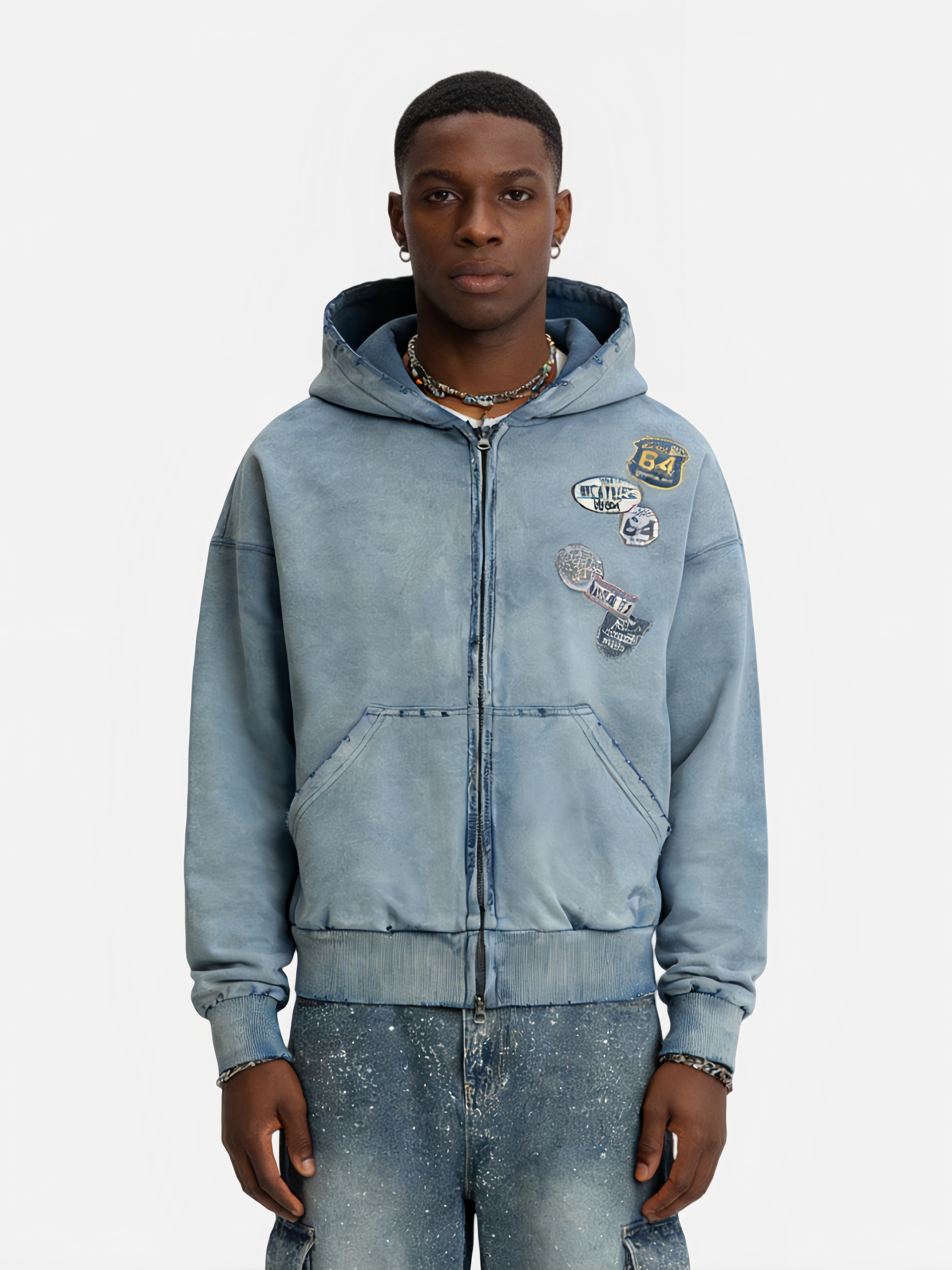 Haaura Vintage Patchwork Hoodie