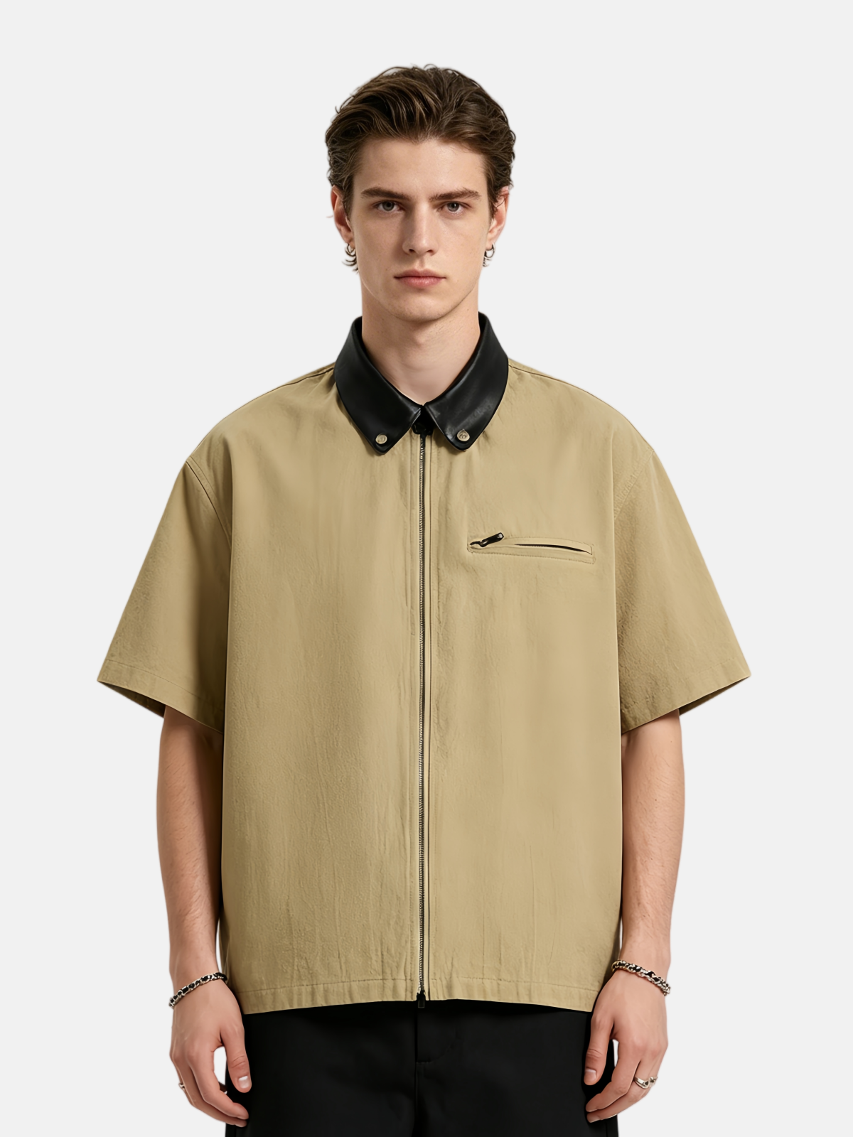 Haaura Vintage Zip Up  Shirt