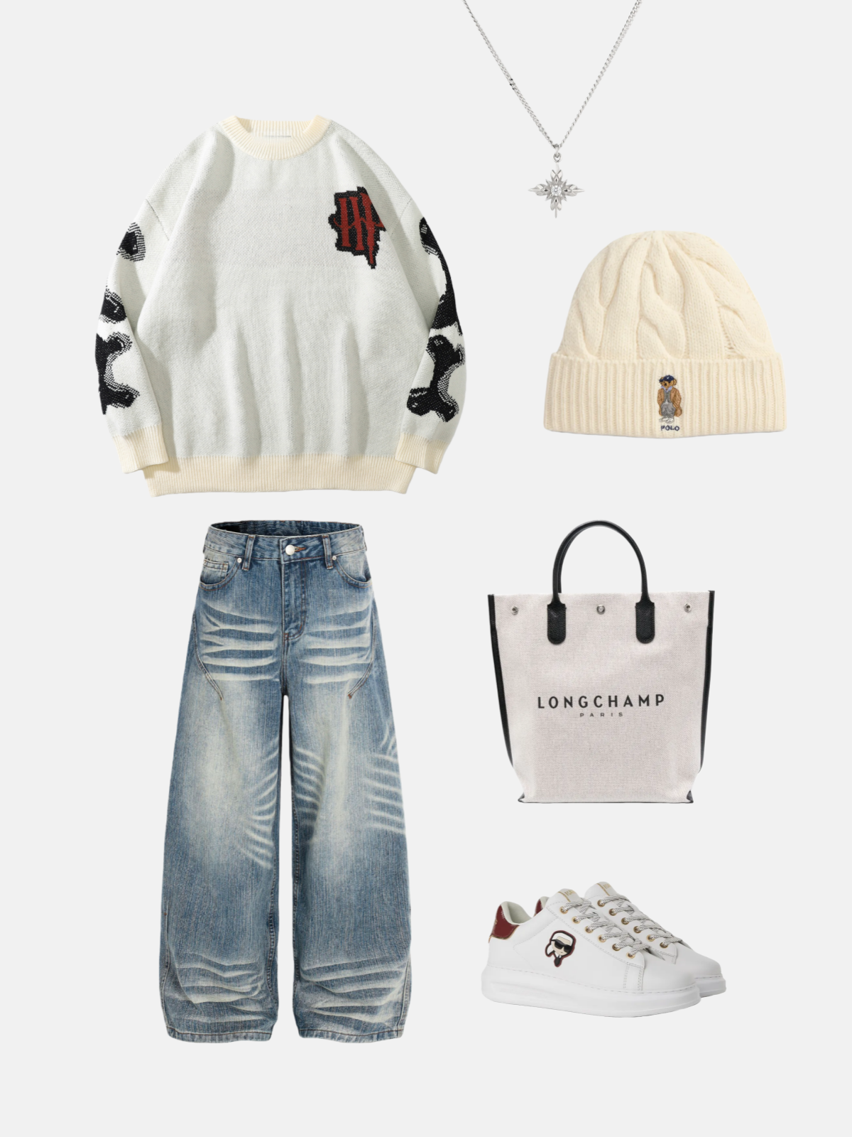 Haaura Washed Baggy Jeans