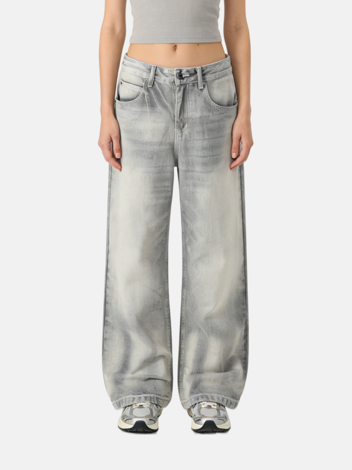 Haaura Washed Baggy Jeans