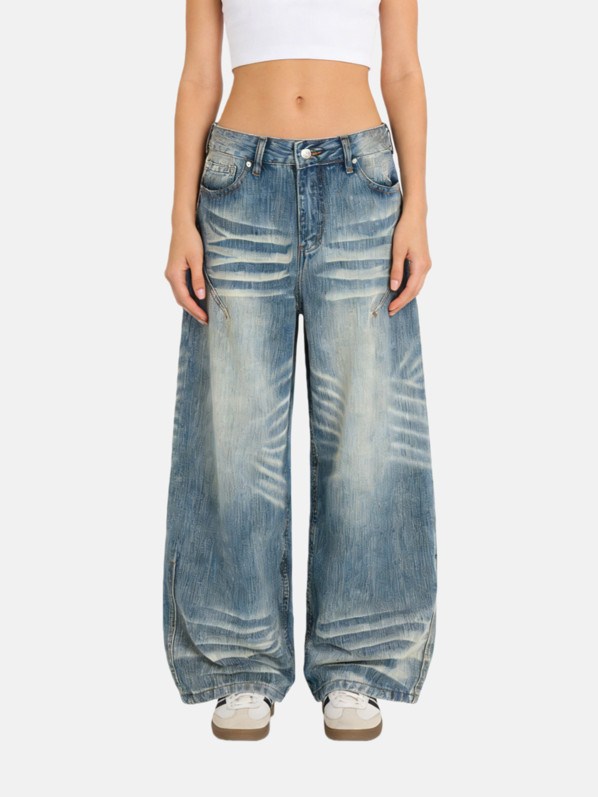 Haaura Washed Baggy Jeans
