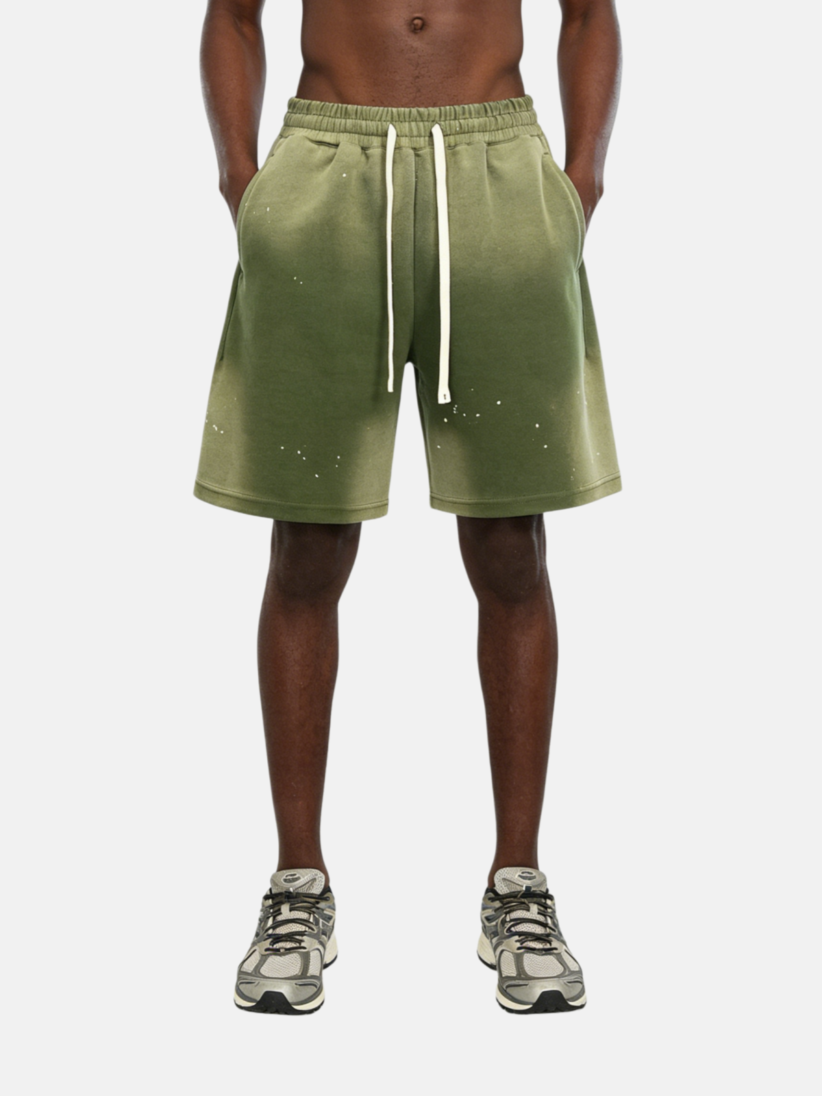 Haaura Washed Paint Splatter Shorts