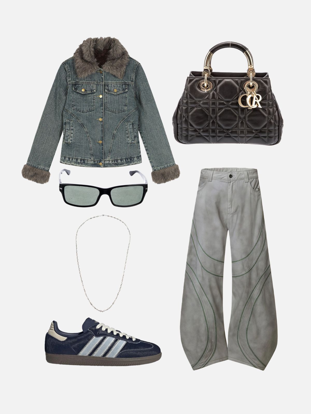 Haaura Faux Fur Collar Denim Coat