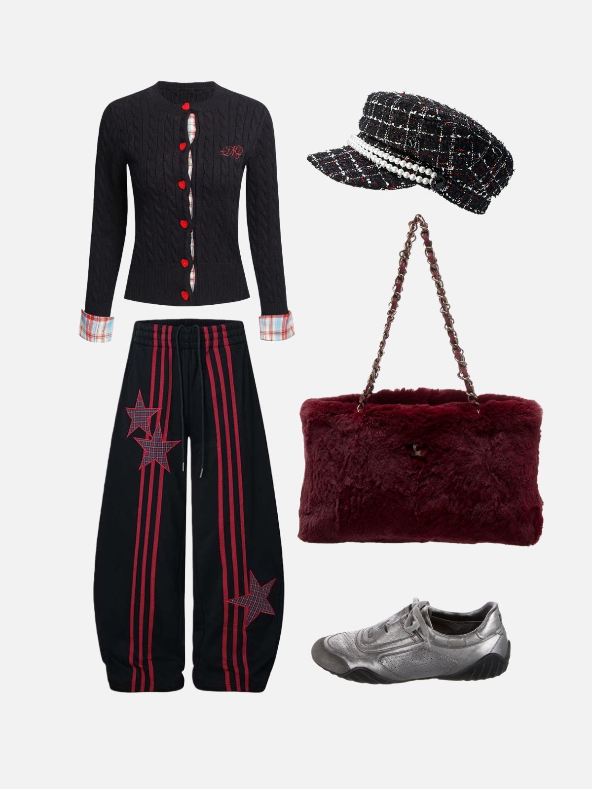 Haaura Star-Patch Track Striped Jogger Pants