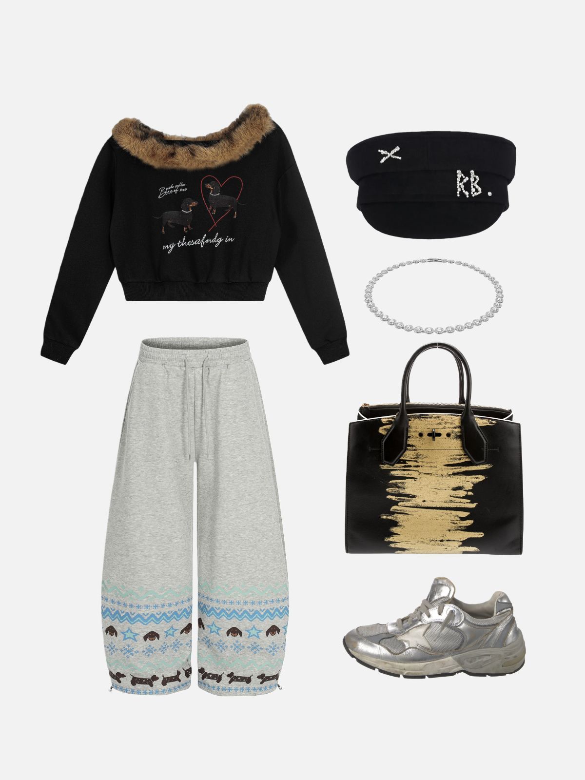 Haaura Dachshund Baggy Barrel Sweatpants
