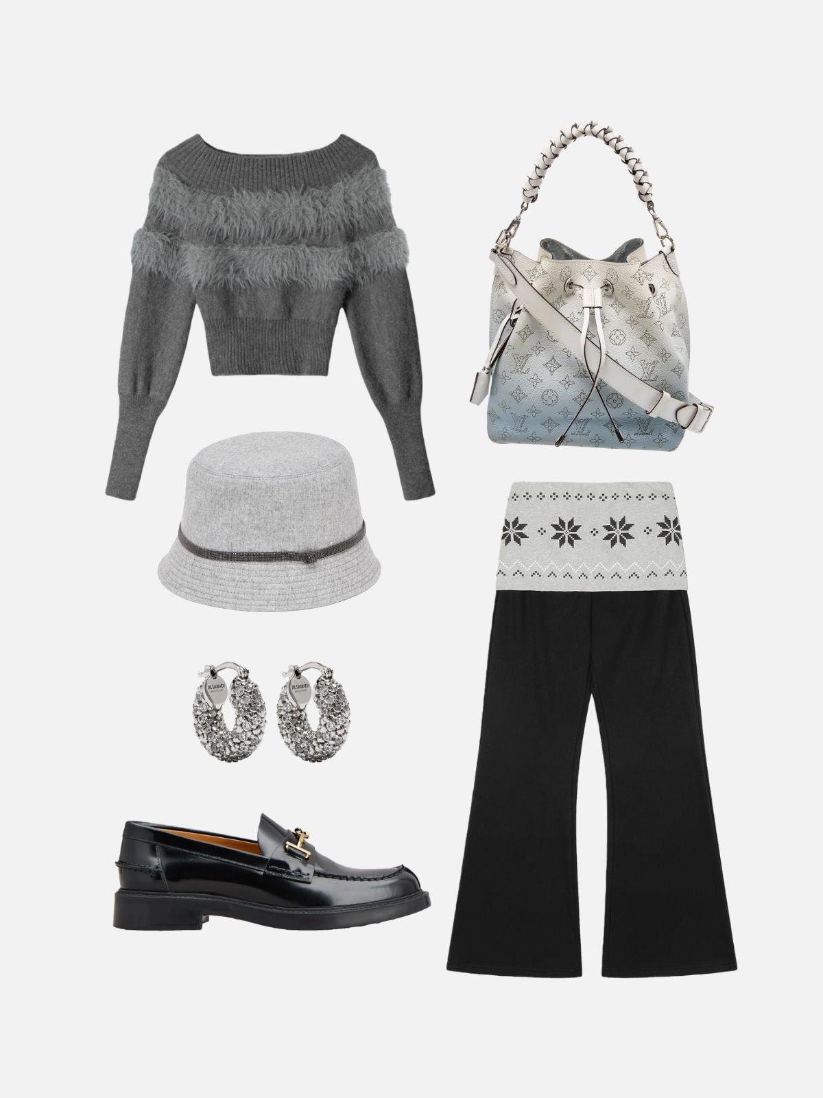 Haaura Knit Foldover Waist Baggy Sweatpants