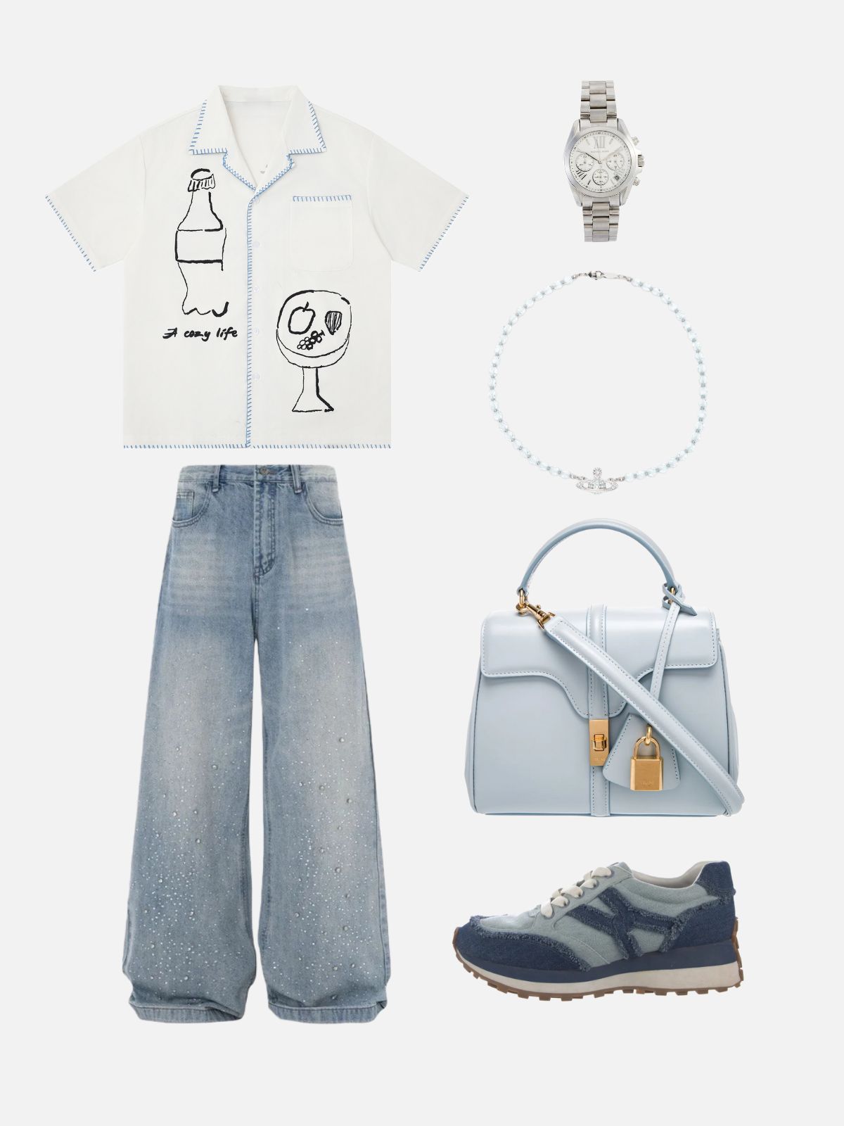 Haaura “cozy Life” Sketch Print Short-Sleeve Shirt