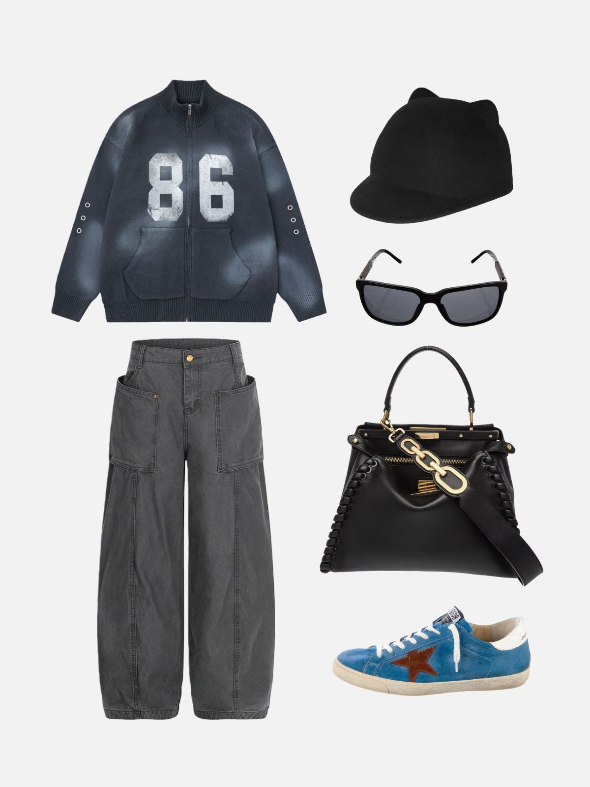 Haaura Big Pocket Baggy Barrel Pants
