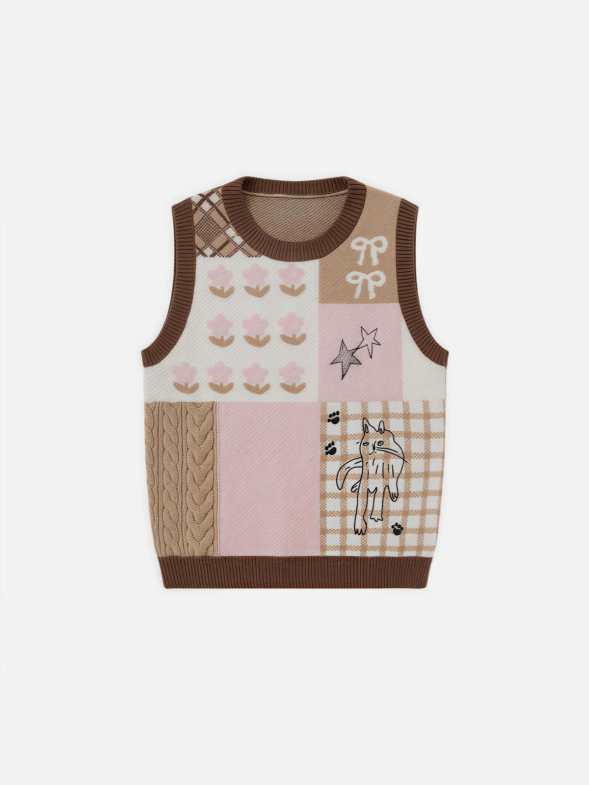 Haaura Cat Jacquard Sweater Vest