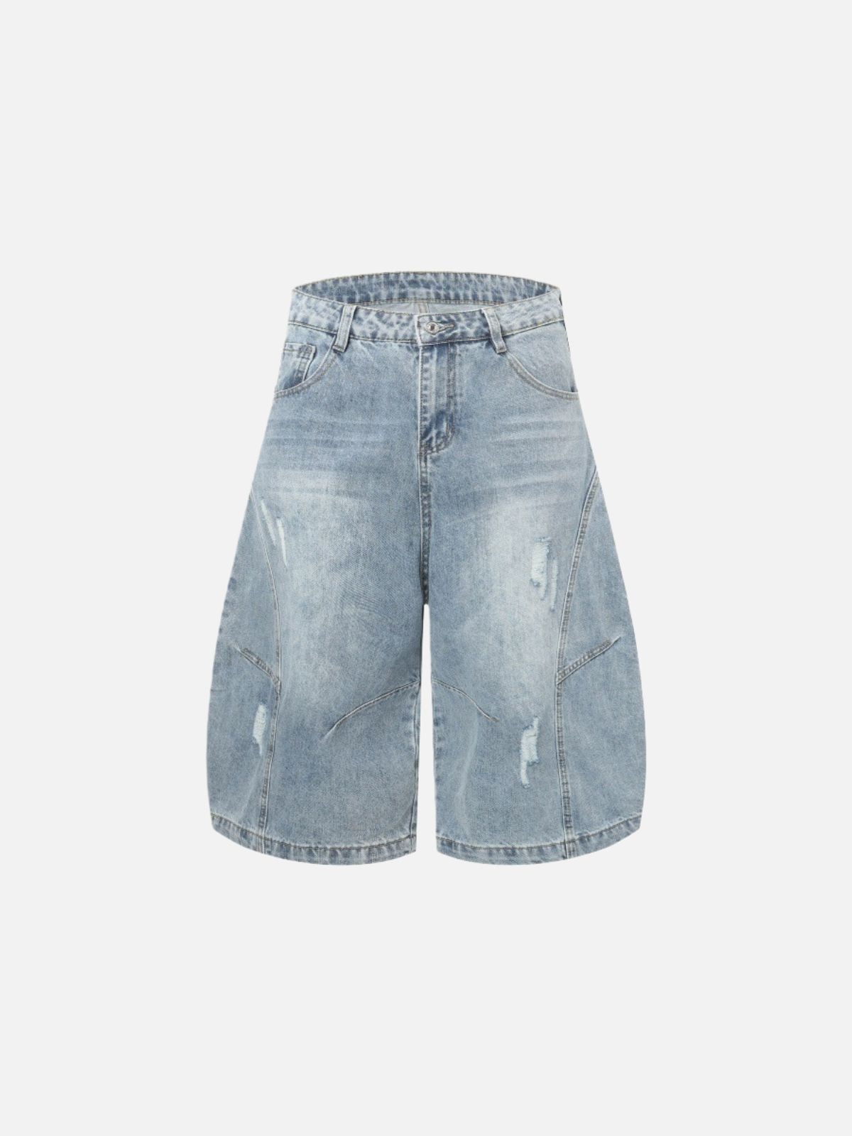 Haaura Washed Distressed Longline Barrel Jorts